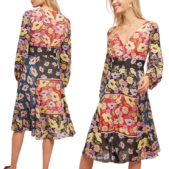 MAEVE x ANTHROPOLOGIE Floral Button Down Gardenia Wrap Dress - Picture 1 of 9